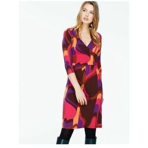 Boden Elena Geo Print Wrap Front Dress